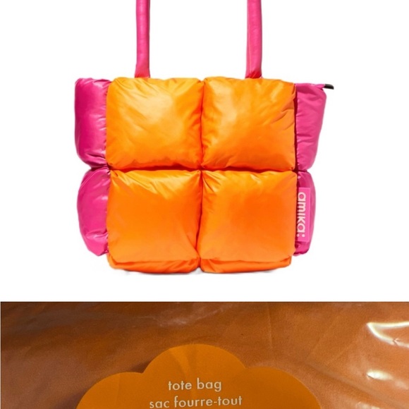 Amika Tote Bag with Pink and Orange Accents - Picture 6 of 8